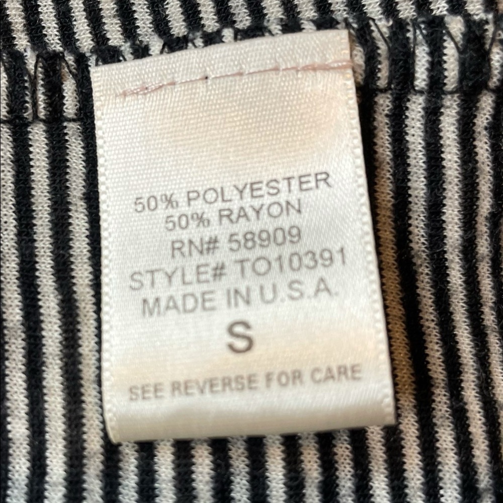 Gibson Latimer gray black striped long sleeve cardigan sweater, sz S - Picture 3 of 6